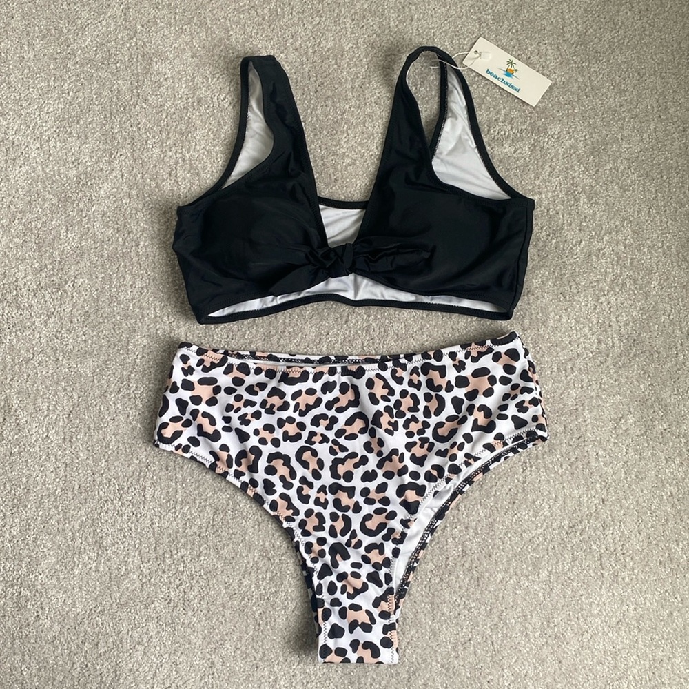 High-Waisted Cheetah Cheeky Bikini